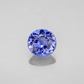 1.15캐럿 천연 바이올렛 블루 탄자나이트, 라운드 컷, 6.85 mm, VVS