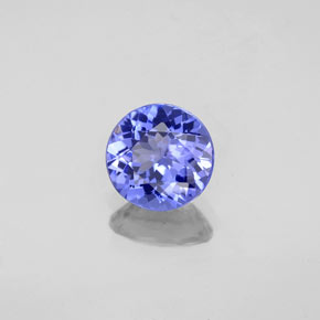 1.15캐럿 천연 바이올렛 블루 탄자나이트, 라운드 컷, 6.85 mm, VVS