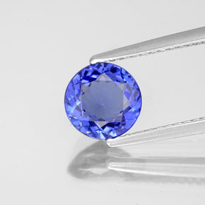 1.36캐럿 천연 바이올렛 블루 탄자나이트, 라운드 컷, 7.04 mm, VVS