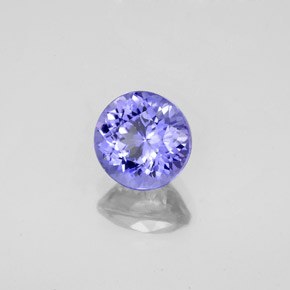 1.37캐럿 천연 바이올렛 블루 탄자나이트, 라운드 컷, 6.69 mm, VVS