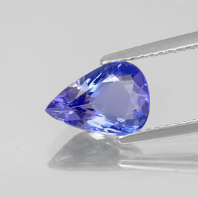 1.57캐럿 천연 바이올렛 블루 탄자나이트, 배 모양, 9.6×6.8 mm, VVS