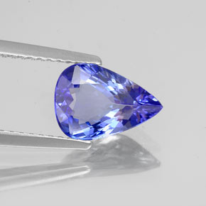 1.57캐럿 천연 바이올렛 블루 탄자나이트, 배 모양, 9.6×6.8 mm, VVS