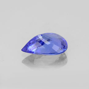 1.57캐럿 천연 바이올렛 블루 탄자나이트, 배 모양, 9.6×6.8 mm, VVS