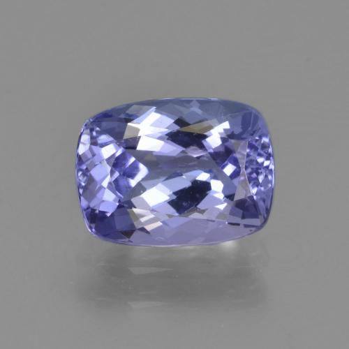 1.71캐럿 천연 강렬한 바이올렛 블루 탄자나이트, 쿠션 컷, 8.2×6.1 mm, VVS-VS