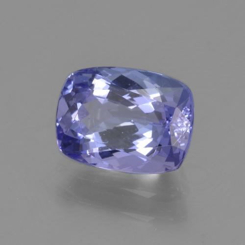 1.71캐럿 천연 강렬한 바이올렛 블루 탄자나이트, 쿠션 컷, 8.2×6.1 mm, VVS-VS