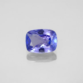1.48캐럿 천연 바이올렛 블루 탄자나이트, 쿠션 컷, 8.1×6.2 mm, VVS