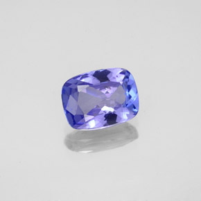 1.48캐럿 천연 바이올렛 블루 탄자나이트, 쿠션 컷, 8.1×6.2 mm, VVS