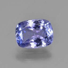 1.50캐럿 천연 강렬한 바이올렛 블루 탄자나이트, 쿠션 컷, 8×6.1 mm, VVS