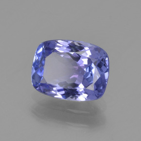 1.50캐럿 천연 강렬한 바이올렛 블루 탄자나이트, 쿠션 컷, 8×6.1 mm, VVS