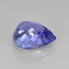 3.47캐럿 천연 강렬한 바이올렛 블루 탄자나이트, 배 모양, 10.4×8.4 mm, VVS
