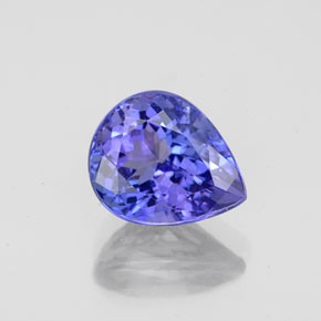 2.19캐럿 천연 바이올렛 블루 탄자나이트, 배 모양, 9.1×7.5 mm, VVS-VS