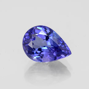 2.46캐럿 천연 바이올렛 블루 탄자나이트, 배 모양, 9.9×7.2 mm, VVS