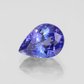 2.46캐럿 천연 바이올렛 블루 탄자나이트, 배 모양, 9.9×7.2 mm, VVS
