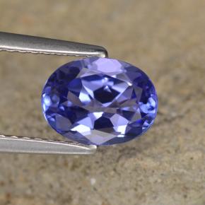 1.39캐럿 천연 강렬한 바이올렛 블루 탄자나이트, 타원형 컷, 8.3×6.2 mm, VS-SI
