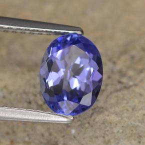 1.39캐럿 천연 강렬한 바이올렛 블루 탄자나이트, 타원형 컷, 8.3×6.2 mm, VS-SI