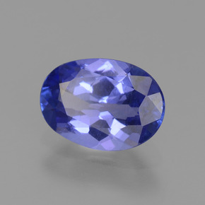 1.26캐럿 천연 바이올렛 블루 탄자나이트, 타원형 컷, 8.4×6 mm, VVS-VS
