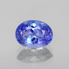 1.66캐럿 천연 바이올렛 블루 탄자나이트, 타원형 컷, 8.5×6.3 mm, SI