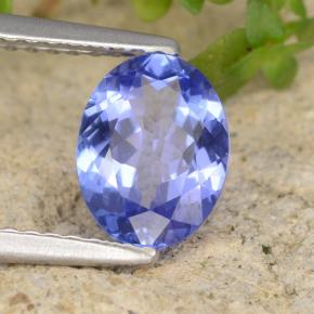 1.26캐럿 천연 강렬한 바이올렛 블루 탄자나이트, 타원형 컷, 8×6.2 mm, SI