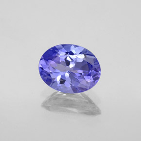 1.25캐럿 천연 바이올렛 블루 탄자나이트, 타원형 컷, 8.1×6.2 mm, VVS