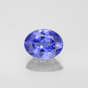 1.48캐럿 천연 바이올렛 블루 탄자나이트, 타원형 컷, 8.2×6.4 mm, VVS