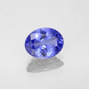 1.48캐럿 천연 바이올렛 블루 탄자나이트, 타원형 컷, 8.2×6.4 mm, VVS