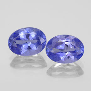 캐럿 천연 바이올렛 블루 탄자나이트 보석, 타원형 컷, 8.4×6.2 mm, VVS