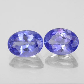 캐럿 천연 바이올렛 블루 탄자나이트 보석, 타원형 컷, 8.4×6.2 mm, VVS