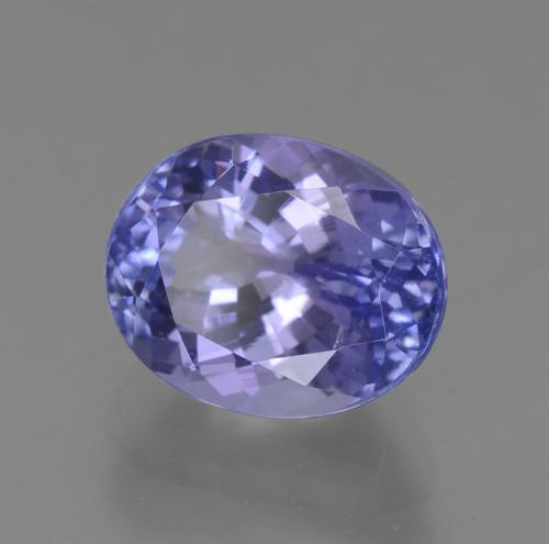 2.50캐럿 천연 강렬한 바이올렛 블루 탄자나이트, 타원형 컷, 8.6×7 mm, VS-SI