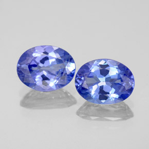 캐럿 천연 바이올렛 블루 탄자나이트 보석, 타원형 컷, 8.2×6.4 mm, VS-SI