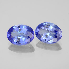 캐럿 천연 바이올렛 블루 탄자나이트 보석, 타원형 컷, 8.5×6.4 mm, VVS