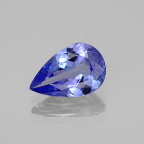 1.74캐럿 천연 바이올렛 블루 탄자나이트, 배 모양, 10.2×6.7 mm, VVS