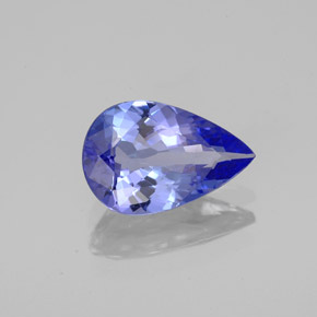 1.74캐럿 천연 바이올렛 블루 탄자나이트, 배 모양, 10.2×6.7 mm, VVS