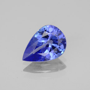 1.65캐럿 천연 바이올렛 블루 탄자나이트, 배 모양, 9.9×7 mm, VVS