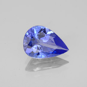 1.65캐럿 천연 바이올렛 블루 탄자나이트, 배 모양, 9.9×7 mm, VVS