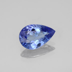 1.43캐럿 천연 바이올렛 블루 탄자나이트, 배 모양, 9.8×6.6 mm, VVS