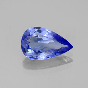 1.95캐럿 천연 바이올렛 블루 탄자나이트, 배 모양, 11.2×7.1 mm, VVS