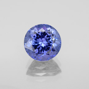 2.08캐럿 천연 바이올렛 블루 탄자나이트, 라운드 컷, 7.80 mm, VVS