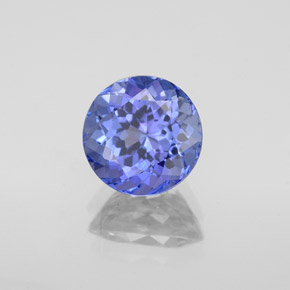 2.08캐럿 천연 바이올렛 블루 탄자나이트, 라운드 컷, 7.80 mm, VVS
