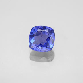 0.91캐럿 천연 바이올렛 블루 탄자나이트, 쿠션 컷, 6×5.9 mm, VVS