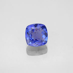 0.91캐럿 천연 바이올렛 블루 탄자나이트, 쿠션 컷, 6×5.9 mm, VVS
