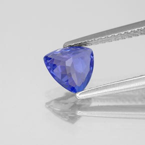 0.89캐럿 천연 바이올렛 블루 탄자나이트, 트릴리언, 6.5×6.4 mm, VS-SI
