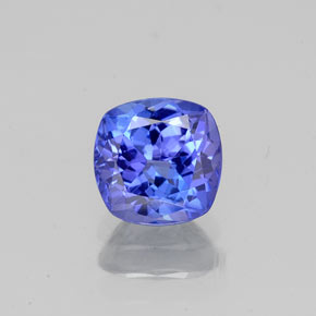 1.05캐럿 천연 바이올렛 블루 탄자나이트, 쿠션 컷, 6.1×6.1 mm, VS