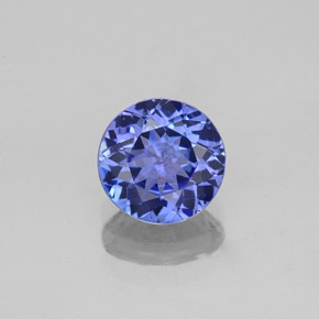1.16캐럿 천연 바이올렛 블루 탄자나이트, 라운드 컷, 6.65 mm, VS