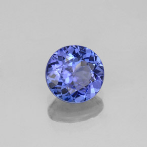 1.16캐럿 천연 바이올렛 블루 탄자나이트, 라운드 컷, 6.65 mm, VS