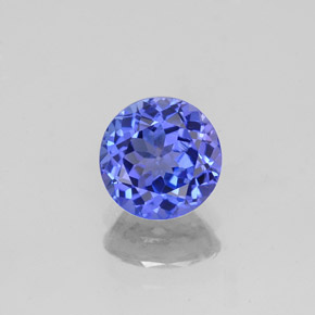 1.12캐럿 천연 바이올렛 블루 탄자나이트, 라운드 컷, 6.42 mm, VS