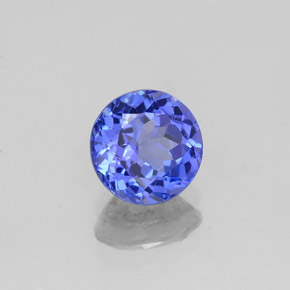 1.12캐럿 천연 바이올렛 블루 탄자나이트, 라운드 컷, 6.42 mm, VS