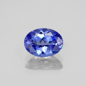 1.30캐럿 천연 바이올렛 블루 탄자나이트, 타원형 컷, 8.2×6.1 mm, VVS