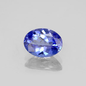 1.30캐럿 천연 바이올렛 블루 탄자나이트, 타원형 컷, 8.2×6.1 mm, VVS