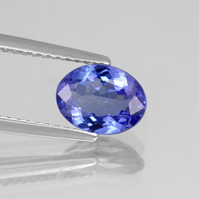 1.26캐럿 천연 바이올렛 블루 탄자나이트, 타원형 컷, 8.1×6.2 mm, VS