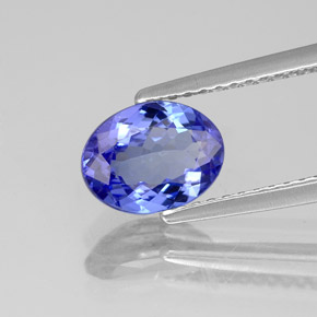 1.26캐럿 천연 바이올렛 블루 탄자나이트, 타원형 컷, 8.1×6.2 mm, VS